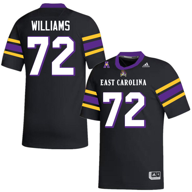 #72 Jeremiah Williams East Carolina Pirates College Football Jersey Stitched-Black